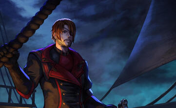 Captain Azard out on a night patrol. (artist @ChrisRavart)